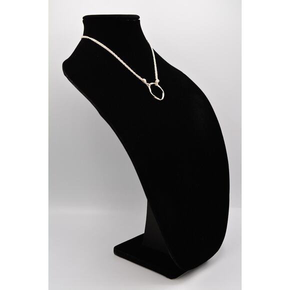 Sparkling Sage Pendant Necklace Brushed Silver Layered Multi-Chain Signed Bin2C - Picture 3 of 12